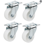 Set 4 Roti 40mm ALBE Pivotante  ROTILE culoarea alba  Set 4 Roti 40mm ALBE Pivotante  ROTILE culoarea alba