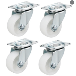 Set 4 Roti 40mm ALBE Pivotante  ROTILE culoarea alba  Set 4 Roti 40mm ALBE Pivotante  ROTILE culoarea alba