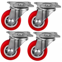 Set 4 Roti MEDII 50mm Pivotante Rosii ROTILE Set 4 Roti MEDII 50mm Pivotante Rosii ROTILE