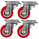 Set 4 Roti MEDII 50mm Pivotante Rosii ROTILE Set 4 Roti MEDII 50mm Pivotante Rosii ROTILE