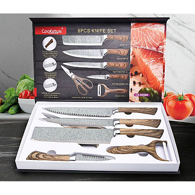 Set 4 cutite bucatarie  MARO cu foarfeca si decojitor COOKSTYLE