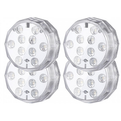 Set 4 lampi LED RGB  cu telecomanda  rezistente la apa