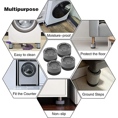 Set 4 picioare SLIPSTOP tampoane anti-zgomot și antiderapante suport pentru masina de spalat