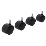 Set 4 roti pvc cu surub   mobila negre Set 4 roti pvc cu surub   mobila negre