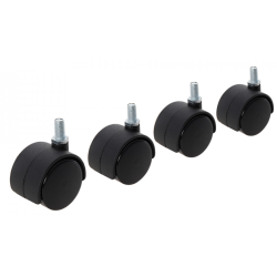 Set 4 roti pvc cu surub   mobila negre Set 4 roti pvc cu surub   mobila negre