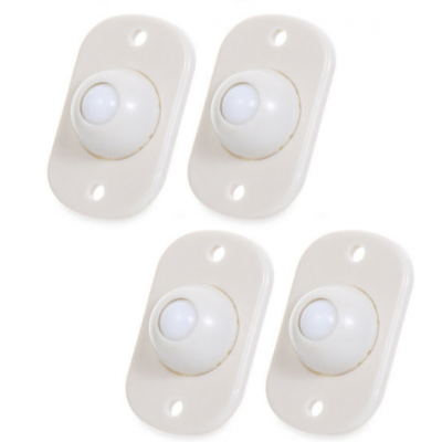Set 4 rotite pivotante cu adeziv de lipit cu bila din plastic Set 4 rotite pivotante cu adeziv de lipit cu bila din plastic