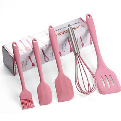 Set 5 ustensile bucatarie din silicon ROZ