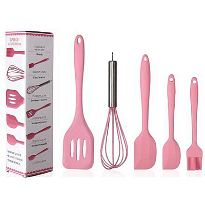 Set 5 ustensile bucatarie din silicon ROZ