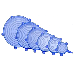 Set 6 capace pentru alimente flexibile din silicon transparent albastru