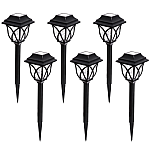 Set 6X Lampi solare pentru gradina tip felinar negru