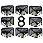 Set 8 Lampi ULTRA 100 LED Solare cu senzor de miscare si lumina 3 moduri ILUMINARE 