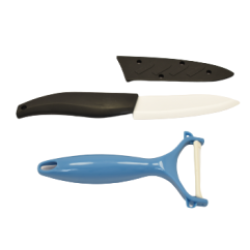 Set cutit din ceramica+decojitor pentru legume Set cutit din ceramica+decojitor pentru legume