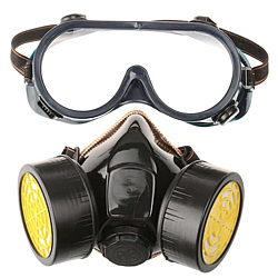 Set ochelari si masca de protectie KH-A-5 pentru lucru in mediu chimic  vapori vopsea sau praf