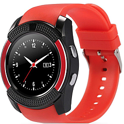 Smartwatch V8 HandsFree Bluetooth 3.0 Micro SIM Android Camera 1.3MP Rosu