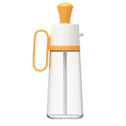 Sticla cu picurator pentru ulei otet si sosuri 550 ml alb-galben Sticla cu picurator pentru ulei otet si sosuri 550 ml alb-galben