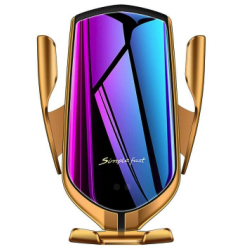Suport Auto Auriu R1 Senzor Incarcare Fast Charge Wireless  Suport Auto Auriu R1 Senzor Incarcare Fast Charge Wireless