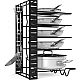 Suport vesela bucatarie ajustabil multifunctional cu 5 rafturi pentu capace sau tigai