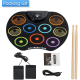 Set Tobe electronice digitale din Silicon cu pedale de picior 9 USB 9 Paduri de tobe colorate Set Tobe electronice digitale din Silicon cu pedale de picior 9 USB 9 Paduri de tobe colorate
