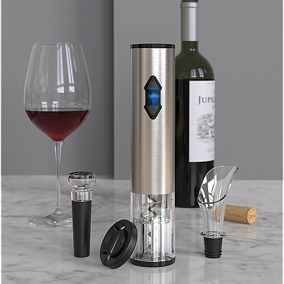 Tirbuson electric cu 4 accesorii pentru vin