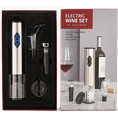 Tirbuson electric cu 4 accesorii pentru vin