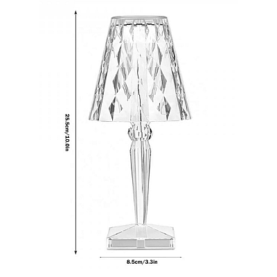 Veioza stil cristal led ALB CALD incarcare USB