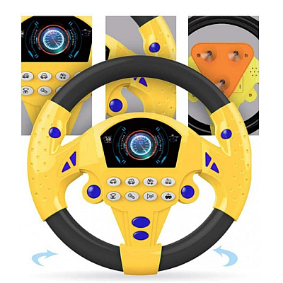 Volan interactiv cu lumini si sunete Learning Simulate Driver galben