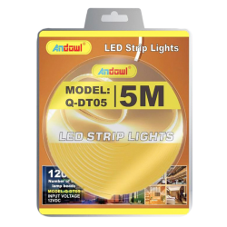  Banda Led neon flexibila 12V lumina ALB CALD 5 metri Q DT05