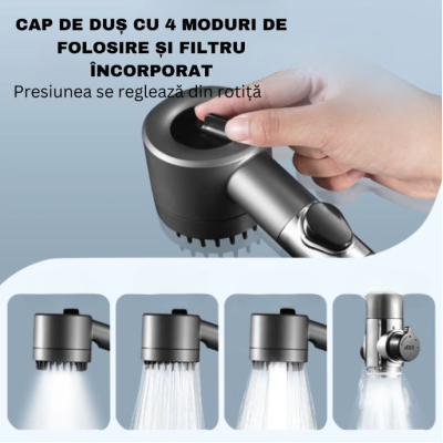 Cap de dus de mana de inalta presiune si elice Turbo Vortex