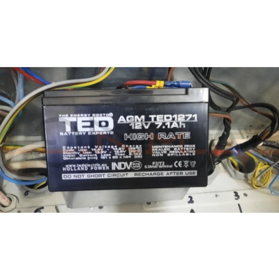 Acumulator 12V Stationar Dimensiuni 151 x 65 x 95 mm Baterie 12V 7.1Ah TED Electric