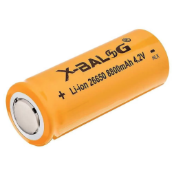 Acumulator X BALOG 26650 Reincarcabil capacitate 1800 mAh Li ion 4.2V GALBEN Acumulator X BALOG 26650 Reincarcabil capacitate 1800 mAh Li ion 4.2V GALBEN