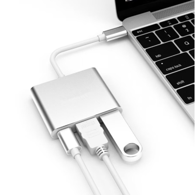 Adaptador 3 in 1 Q308 Tip C la HDMI 4K 60W