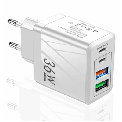 Adaptor Alimentare ALB 2 USB + 2 USB C 36W Incarcator Rapid si Cablu Type C