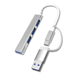 Adaptor Dongle Transfer de date tip C-USB si Splitter cu 4 porturi USB