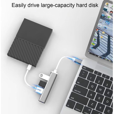 Adaptor Dongle Transfer de date tip C-USB si Splitter cu 4 porturi USB