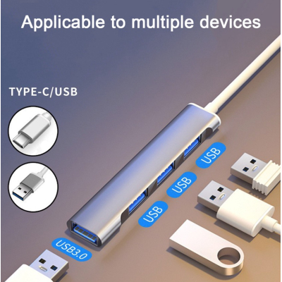Adaptor Dongle Transfer de date tip C-USB si Splitter cu 4 porturi USB