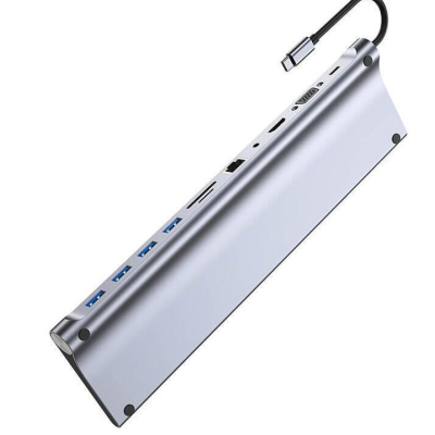 Adaptor Hub Multiport 11 in 1 USB C Docking Station pentru Laptop Q HU990