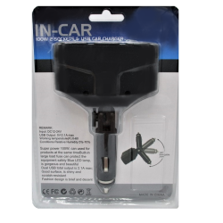 Adaptor priza auto 2 porturi cu USB 100W Olesson 1652