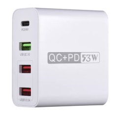 Adaptor priza WLX A6 cu 4 porturi USB Qualcomm 3.0 53W  Adaptor priza WLX A6 cu 4 porturi USB Qualcomm 3.0 53W