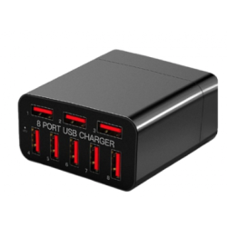 Adaptor priza X82 cu 8 porturi USB Qualcomm 3.0 40W Adaptor priza X82 cu 8 porturi USB Qualcomm 3.0 40W