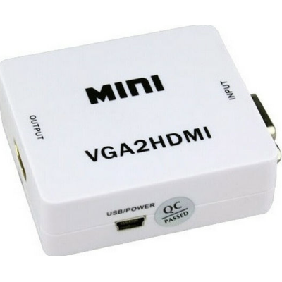 Adaptor Q JC145 Mini Convertor VGA La HDMI Full HD 1080p Video Si Audio Stereo