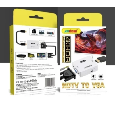 Adaptor Q JC145 Mini Convertor VGA La HDMI Full HD 1080p Video Si Audio Stereo