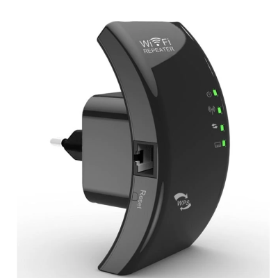 Amplificator semnal Wireless WiFi Repeater/Range Extender 300 Mbps Negru