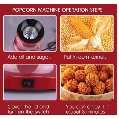 Aparat de facut popcorn cu bol pentru floricele 1200 W