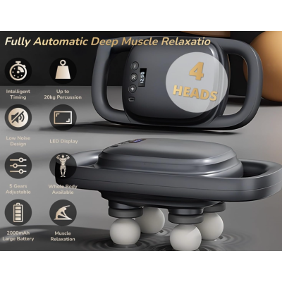 Aparat de masaj S2 cu 4 capete puternice afisaj LCD si manere ergonomice