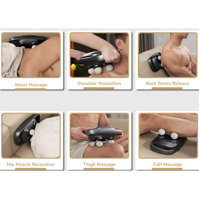 Aparat de masaj S2 cu 4 capete puternice afisaj LCD si manere ergonomice