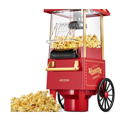 Aparat de popcorn tip Carucior cu 2 roti Old Fashioned