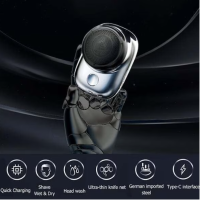 Aparat de ras electric portabil cu lame rotative Argintiu
