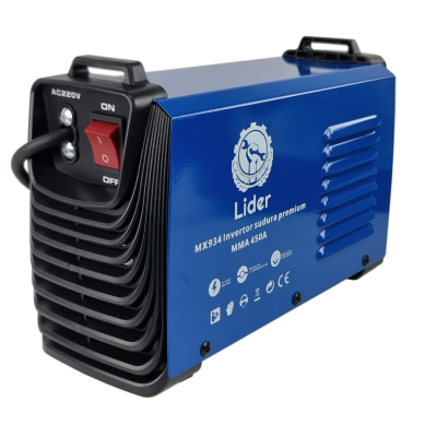 Aparat de sudura MX934 tip invertor LIDER MMA450A de 450Ah cablu electrod 3 metri afisaj electronic protectie supraincalzire