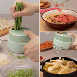 Aparat de tocat si feliat automat verde pentru fructe legume si condimente ACUMULATOR