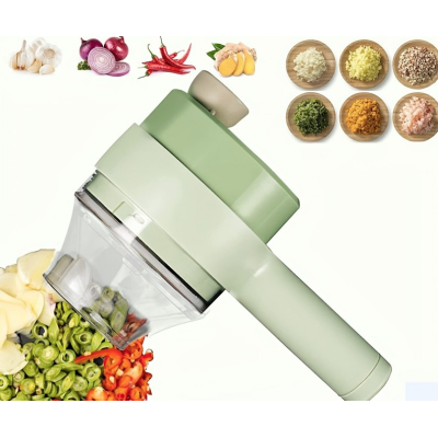 Aparat de tocat si feliat automat verde pentru fructe legume si condimente ACUMULATOR